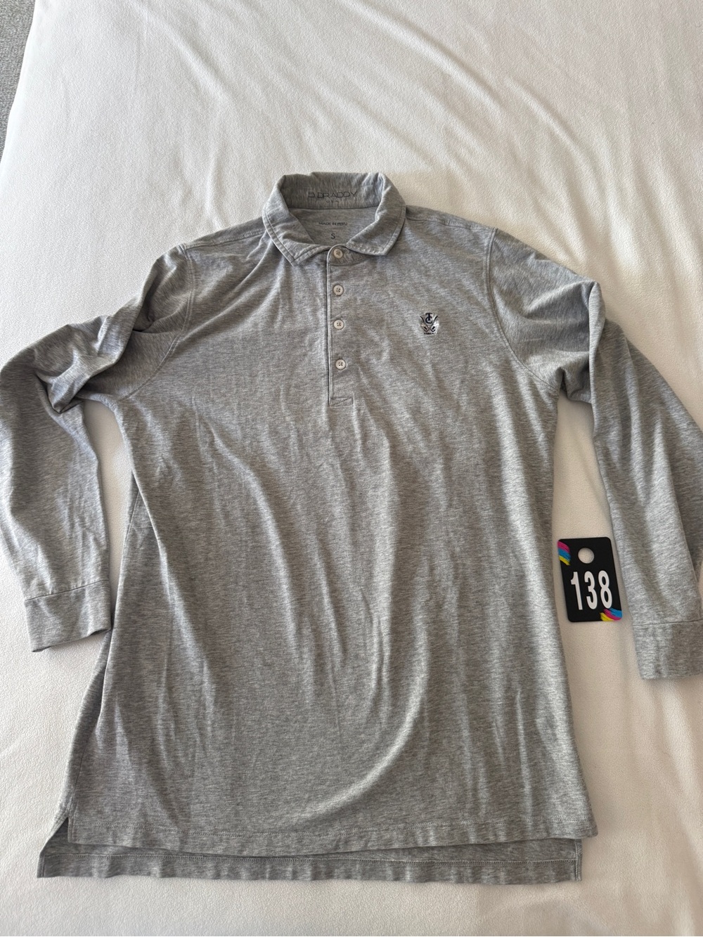 Long-Sleeve Gray Polo Shirt